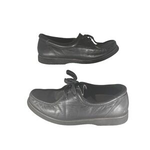 Dr Scholls Black‎ Leather Lace Up Comfort Moc Toe Shoes Mens 105 Wide